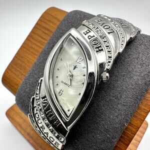 Accutime Silver-Tone Quartz Marquise Ladies Watch